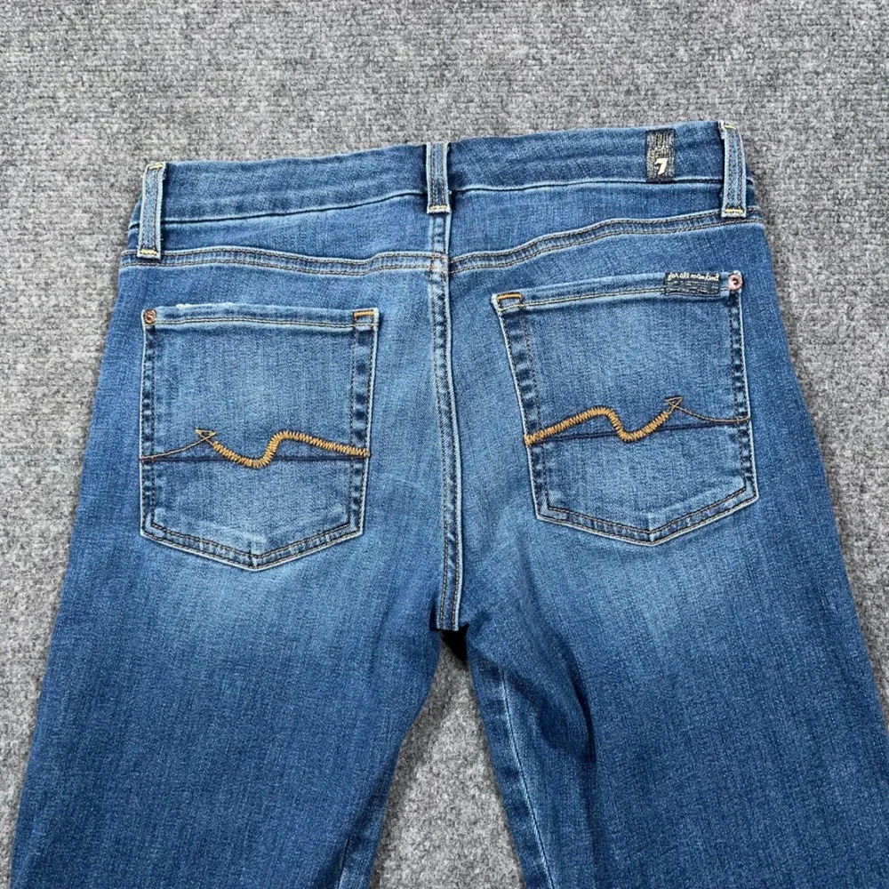 7 For All Mankind Kimmie Bootcut Jeans Womens 30x34 Stretch Medium Wash Blue - Picture 3 of 11